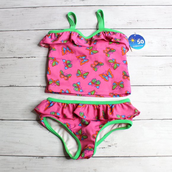 Wave Zone Baby Girl Swimsuit Size 18 Months Butterfly UV Protection - Picture 2 of 6